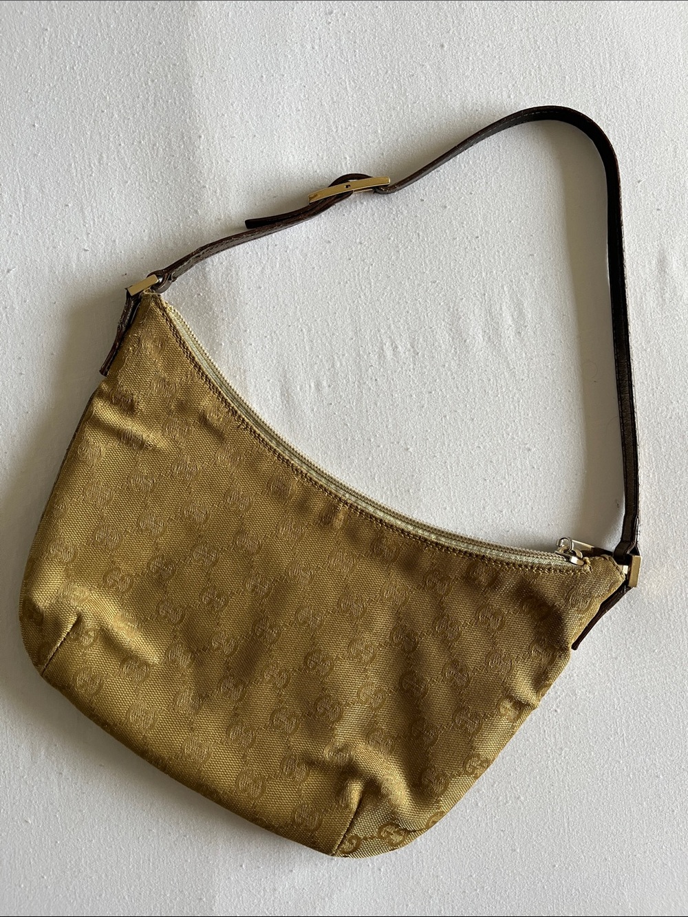 Gucci GG Gold Shoulder Bag with Leather Strap